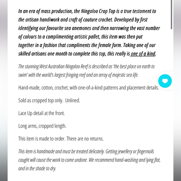 AndI Bagus Crochet Ningaloo Crop Top - Picture 4 of 4